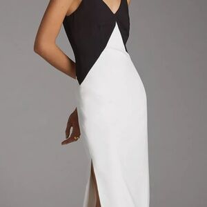 NWOT-Colorblocked Slip Midi Dress